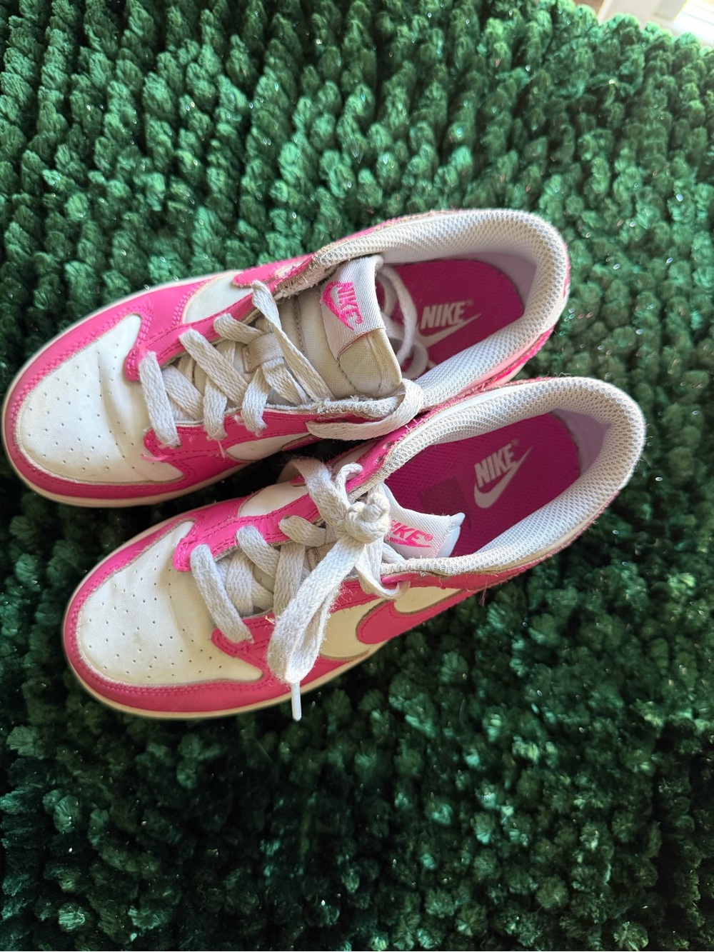 Nike kids Hot Pink and White Low-Top Sneakers